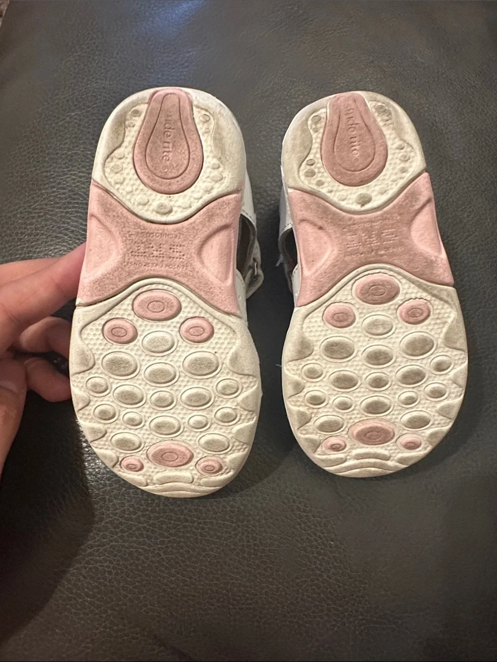 Stride Rite White Leather Sandals